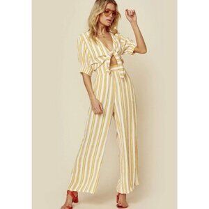 Faithfull the Brand Azure Sun Striped Matese Jumpsuit Size 6 Medium